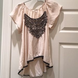 High Low Cream and Black Top